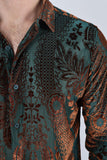 PLATINI MENS MODERN FIT STRETCH VELVET FASHION SHIRT